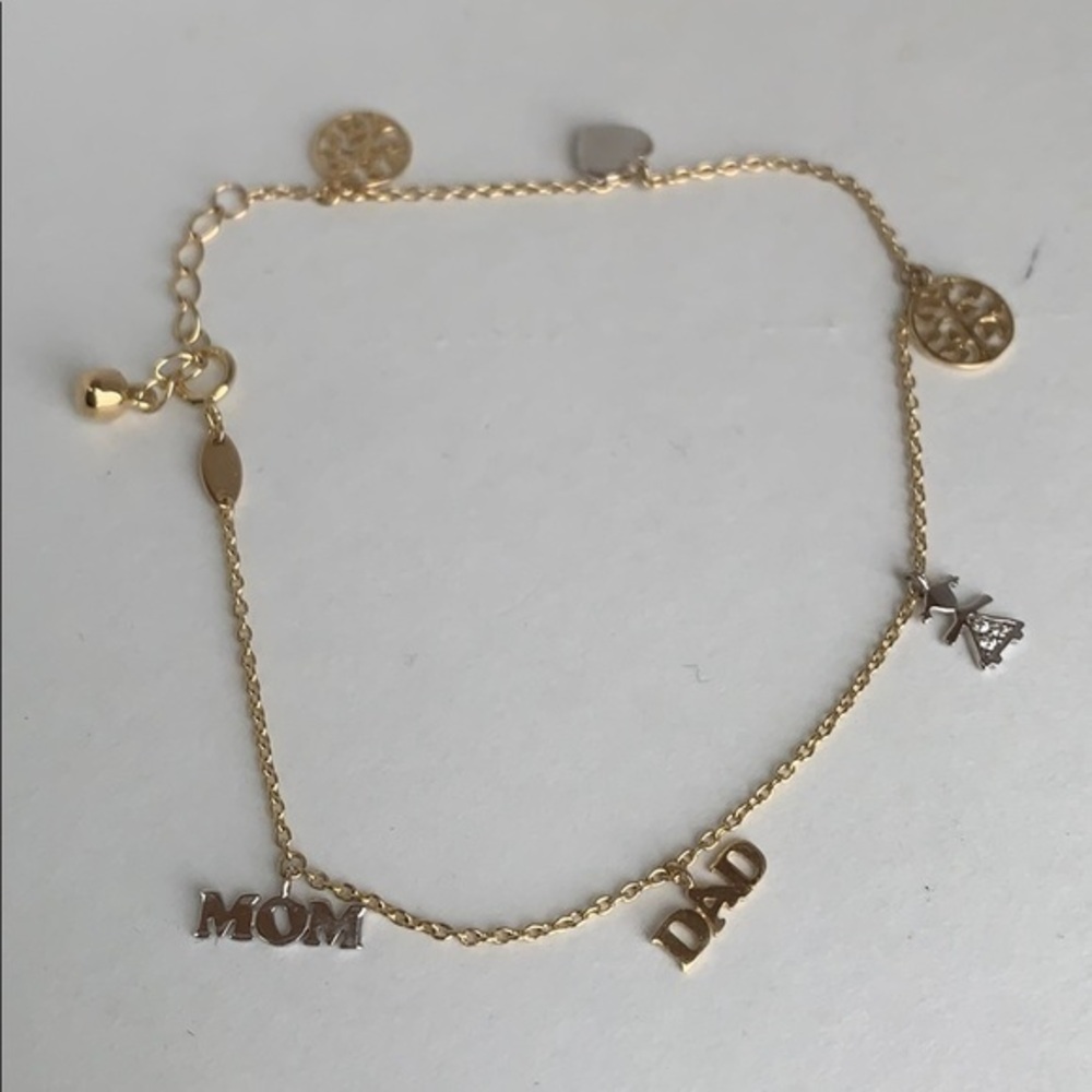 MOM DAD HEART FAMILY BRACELET 7 to 8 inch mom bracelet